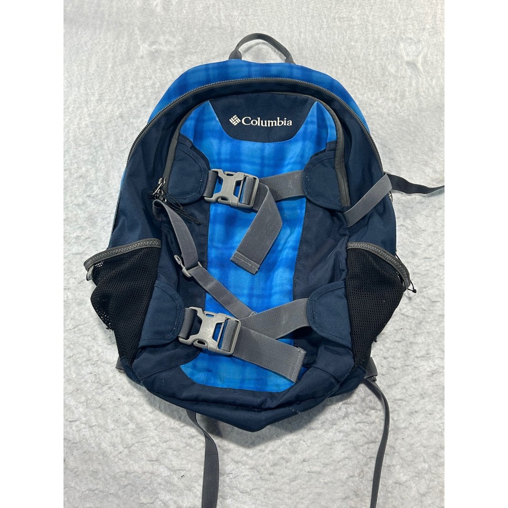 Columbia Blue Navy Hiking Backpack Daypack Adjustable Straps Buckles